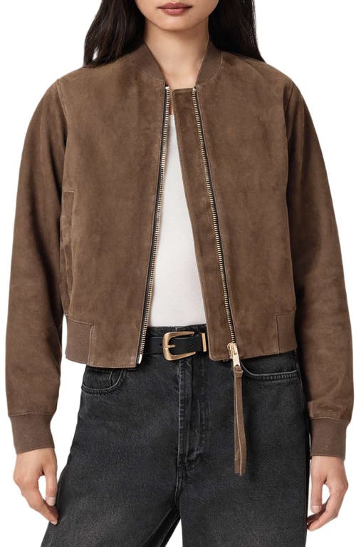 AllSaints AllSaints Orten Suede Bomber Jacket