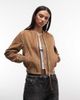 AllSaints AllSaints Orten Whip suede bomber jacket in light brown - 2