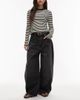 AllSaints AllSaints payton cropped barrel leg denim jeans in washed black - 1