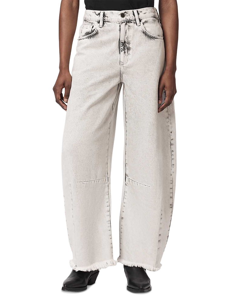 Allsaints Allsaints Payton High Rise Barrel Crop Jeans in Bleached Grey