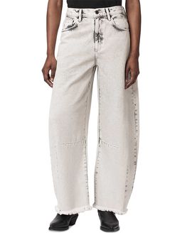 Allsaints Allsaints Payton High Rise Barrel Crop Jeans in Bleached Grey