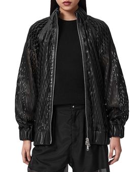 Allsaints Allsaints Perforated Leather Bomber Jacket
