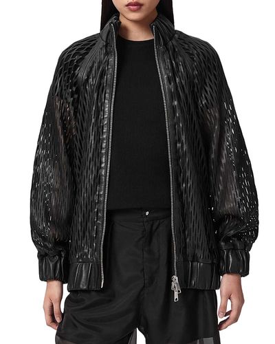 Allsaints Allsaints Perforated Leather Bomber Jacket