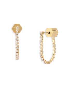 Allsaints Allsaints Phoebe Rhinestone Chain Medium Front To Back Earrings