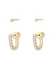 Allsaints Allsaints Phoebe Stud & Rhinestone Front to Back Earrings, Set of 2 - 3