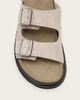 AllSaints AllSaints Randal double strap buckle fuzzy suede sandals in gray - 3
