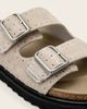 AllSaints AllSaints Randal double strap buckle fuzzy suede sandals in gray - 4