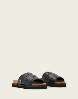 AllSaints AllSaints Randal leather woven one strap sandals in black