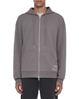 Allsaints Allsaints Raphy Cotton Logo Zip Drawstring Hoodie