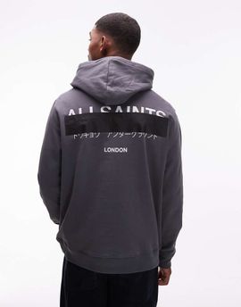 AllSaints Allsaints redact hoodie in washed blue