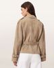 AllSaints AllSaints reed short belted suede trench coat in taupe-Brown - 3