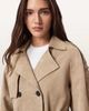 AllSaints AllSaints reed short belted suede trench coat in taupe-Brown - 4
