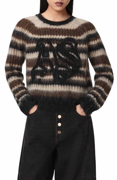 AllSaints AllSaints Rega AS Logo Striped Sweater