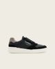 AllSaints AllSaints Regan leather low top logo sneakers in black - 1