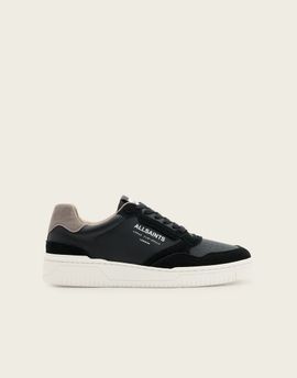 AllSaints AllSaints Regan leather low top logo sneakers in black