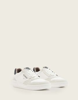 AllSaints AllSaints Regan leather low top logo sneakers in white