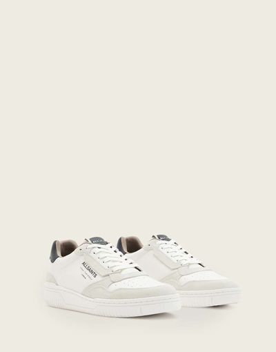AllSaints AllSaints Regan leather low top logo sneakers in white