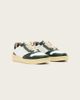 AllSaints AllSaints Regan leather low top sneakers in white and green - 1