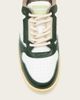 AllSaints AllSaints Regan leather low top sneakers in white and green - 3