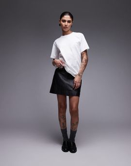 AllSaints AllSaints Renai leather mini skirt in black