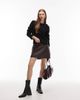 AllSaints Allsaints renai leather mini skirt in burgundy-Red - 1