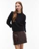 AllSaints Allsaints renai leather mini skirt in burgundy-Red - 4