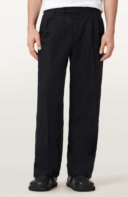 AllSaints AllSaints Roland Pleated Cotton & Linen Dress Pants