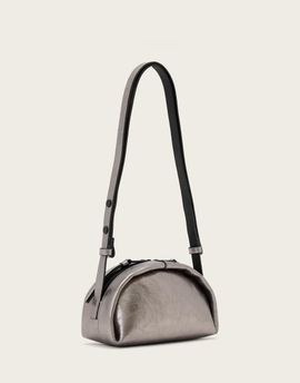 AllSaints AllSaints Rosalie arc leather cross-body bag in gunmetal gray