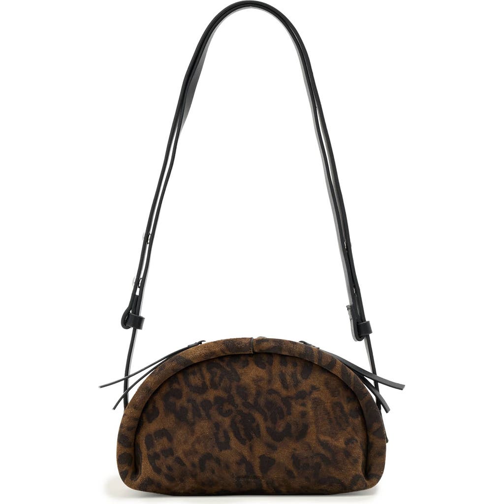 AllSaints AllSaints Rosalie Leopard Print Calf Hair Crossbody Bag