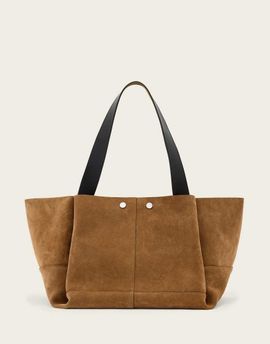AllSaints AllSaints Rosalie suede leather tote bag in brown
