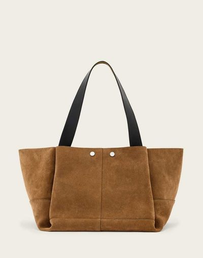 AllSaints AllSaints Rosalie suede leather tote bag in brown