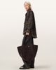 AllSaints AllSaints Rosalie suede leather tote bag in dark brown - 1