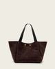 AllSaints AllSaints Rosalie suede leather tote bag in dark brown - 2