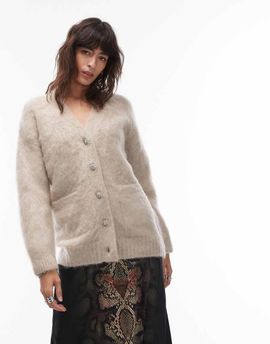 AllSaints Allsaints rubi cardigan in cream-White