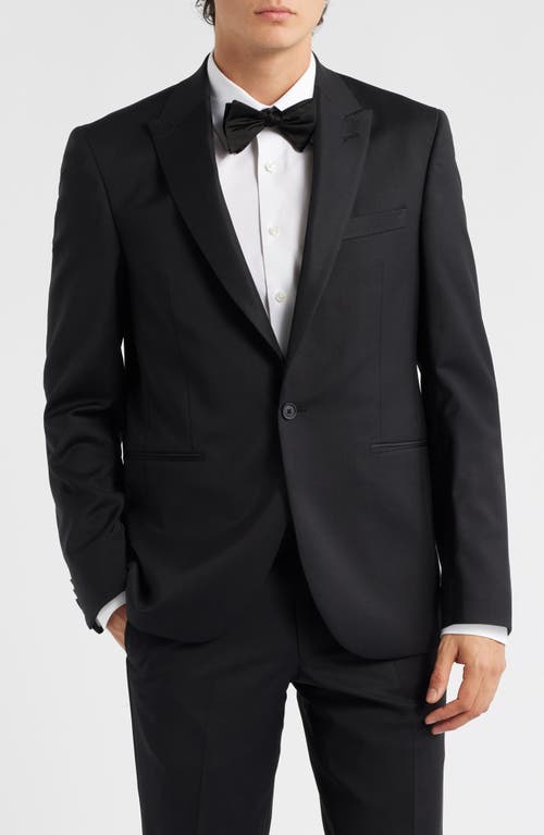 AllSaints AllSaints Ryder Peak Lapel Black Stretch Wool Tuxedo Jacket 