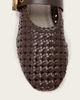 AllSaints AllSaints Sabine leather woven ballet flats with gold buckle strap in brown - 3