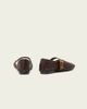 AllSaints AllSaints Sabine leather woven ballet flats with gold buckle strap in brown - 4