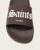 AllSaints AllSaints Saints & Sinners one strap logo slides in dark brown - 4