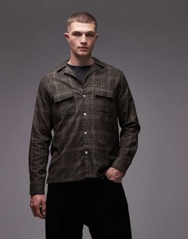 AllSaints Allsaints saru plaid shirt in brown-Black