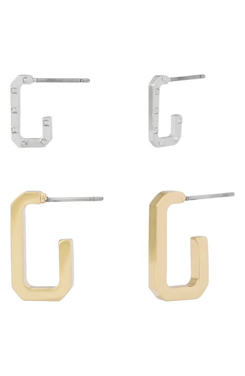 AllSaints AllSaints Set of 2 Hex Huggie Hoop Earrings