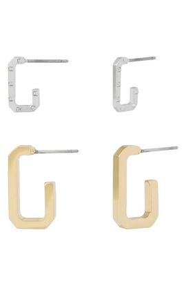 AllSaints AllSaints Set of 2 Hex Huggie Hoop Earrings