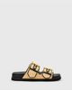 AllSaints AllSaints Sian raffia/leather sandals in black and neutral - 1