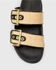 AllSaints AllSaints Sian raffia/leather sandals in black and neutral - 3