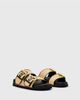 AllSaints AllSaints Sian raffia/leather sandals in black and neutral - 4