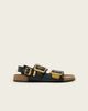 AllSaints AllSaints staffa buckle detail leather sandals in black - 4