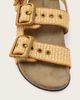 AllSaints AllSaints Staffa double strap textured buckle leather sandals in natural brown - 3