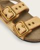AllSaints AllSaints Staffa double strap textured buckle leather sandals in natural brown - 4
