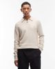 AllSaints AllSaints Statten long sleeve logo knit polo sweater in white - 1