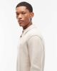 AllSaints AllSaints Statten long sleeve logo knit polo sweater in white - 4