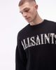 AllSaints AllSaints stokes logo knit sweater in black - 3
